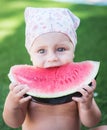 Little girl eating watermelon. Royalty Free Stock Photo