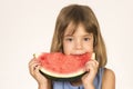 Little girl eating watermelon Royalty Free Stock Photo