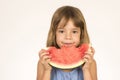 Little girl eating watermelon Royalty Free Stock Photo