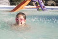 Little girl enjoying the summer at swiming pool Royalty Free Stock Photo