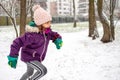 Little girl enjoying winter activities Royalty Free Stock Photo