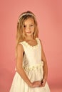 Little girl in fashionable dress, prom. Fashion and beauty, little princess. Child girl in stylish glamour dress