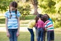 Little girl feeling left out in park Royalty Free Stock Photo