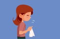 Sick Child sneezes into a Handkerchief Spreading the Virus Vector Illustration