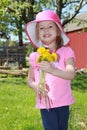 Little Girl with Flower Bouquet