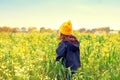 Little girl flower field Royalty Free Stock Photo