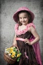 Little girl with flowers Royalty Free Stock Photo