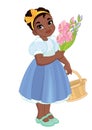Little Girl with flowers baby; princess Royalty Free Stock Photo