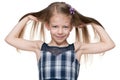 Little girl with flowing hair