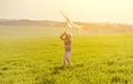 Little girl with flying kite Royalty Free Stock Photo