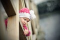 Little girl on a footbridge