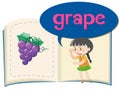 Little girl and fresh grapes