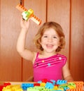 Little girl fun with toy block Royalty Free Stock Photo