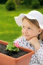 Little girl gardening Royalty Free Stock Photo