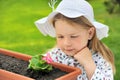 Little girl gardening Royalty Free Stock Photo