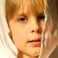 Little Girl Getting Ready for Nativity Play Royalty Free Stock Photo
