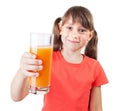 Little girl with a glass of fresh juice