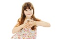 Little girl with glass of water