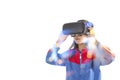 Little girl with glasses of virtual reality Royalty Free Stock Photo