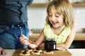 Little Girl Grandfather Bake Cookie Concept Royalty Free Stock Photo