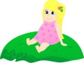 Little girl on the grass Royalty Free Stock Photo