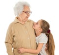 Little girl with greatgrandmother Royalty Free Stock Photo