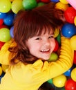 Little girl with group ball. Royalty Free Stock Photo