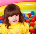 Little girl with group ball. Royalty Free Stock Photo