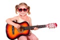 Little girl with guitar Royalty Free Stock Photo