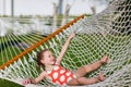 Little girl in hammock Royalty Free Stock Photo