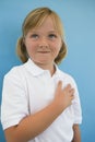 Little Girl With Hand On Heart Royalty Free Stock Photo