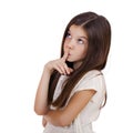 Little girl has put forefinger to lips as sign of silence Royalty Free Stock Photo