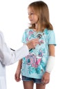 Little girl having cardiovascular auscultation check up Royalty Free Stock Photo