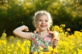 Little girl having fun Royalty Free Stock Photo