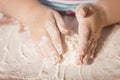 Little girl having fun cooking