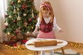 Little girl making Christmas cookies Royalty Free Stock Photo