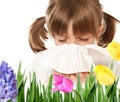 little girl with hay fever Royalty Free Stock Photo