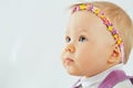 Little girl with headband in form of chaplet Royalty Free Stock Photo