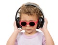 Little girl with headphones