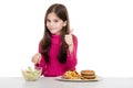 Little girl with healthy food Royalty Free Stock Photo