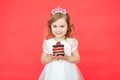 Little girl and her birthday cake Royalty Free Stock Photo