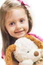 Little girl with her dog toy Royalty Free Stock Photo