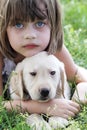 Little Girl and Her Puppy Royalty Free Stock Photo