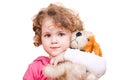 Little girl and her toy Royalty Free Stock Photo