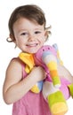 Little girl with her toy elephant Royalty Free Stock Photo