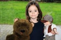 Little girl and her toys Royalty Free Stock Photo