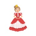 Little Girl With High Hairdo Dressed As Fairy Tale Princess Royalty Free Stock Photo