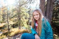 Little girl hiker on a path Royalty Free Stock Photo