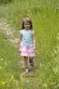 Little girl hiking Royalty Free Stock Photo