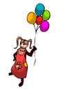 Little Girl Holding Balloons. Royalty Free Stock Photo